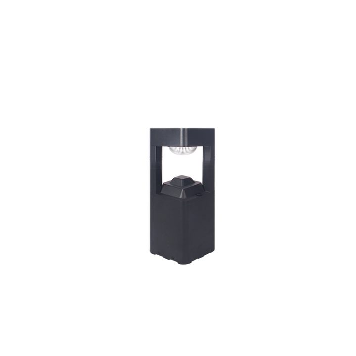 Compact rectangular open-frame bollard on white