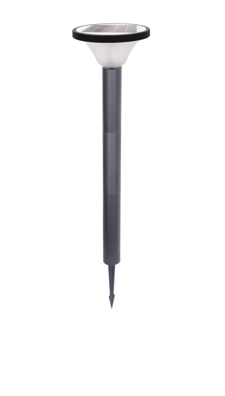Round-top lamp with a long stem and pointed ground spike