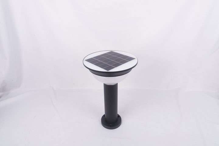Bowl-shaped lamp showing its top panel, post and flange base