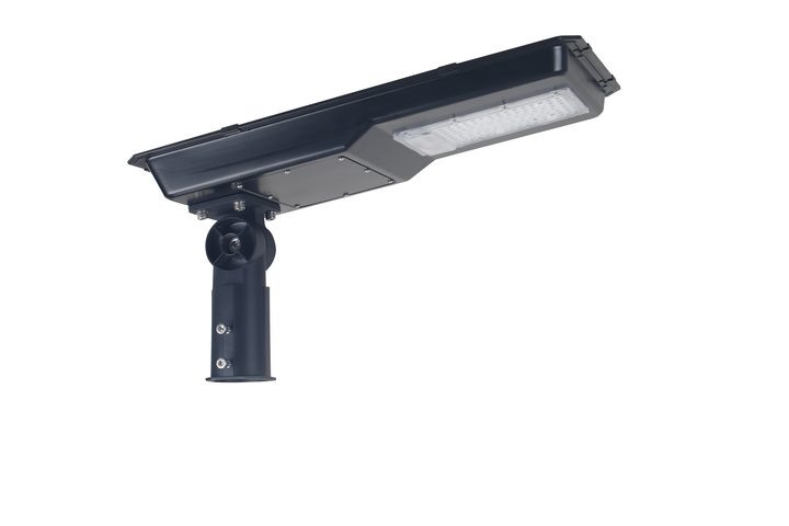 Dark street-light underside with mounting socket visible