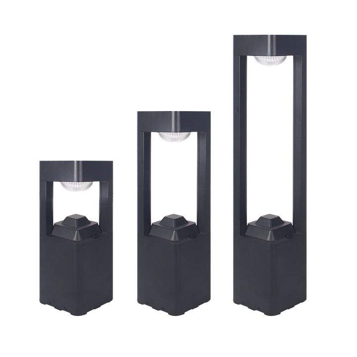 Open-frame bollards pictured together in differing proportions.