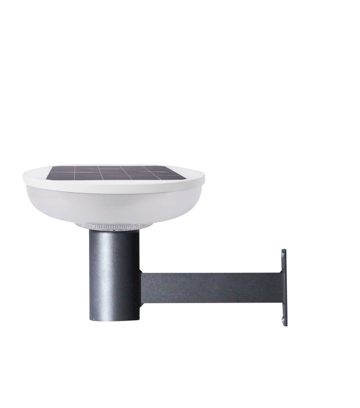 Round-head lamp pictured with a horizontal wall bracket.