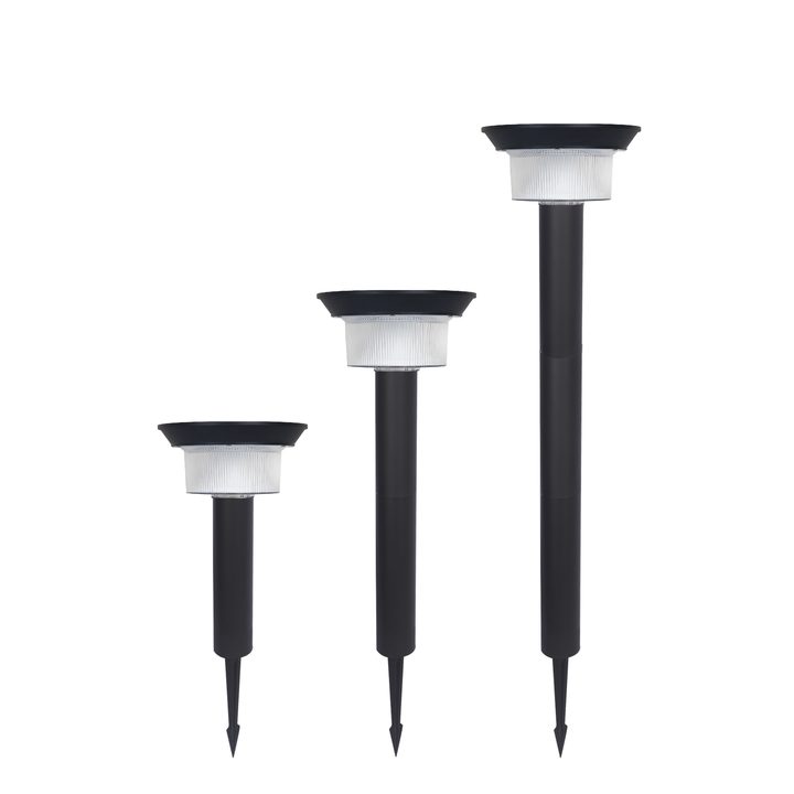 Round ribbed ground-spike forms pictured together.