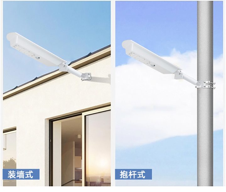 Illustrated wall-mounted and pole-clamped arrangements (illustration).