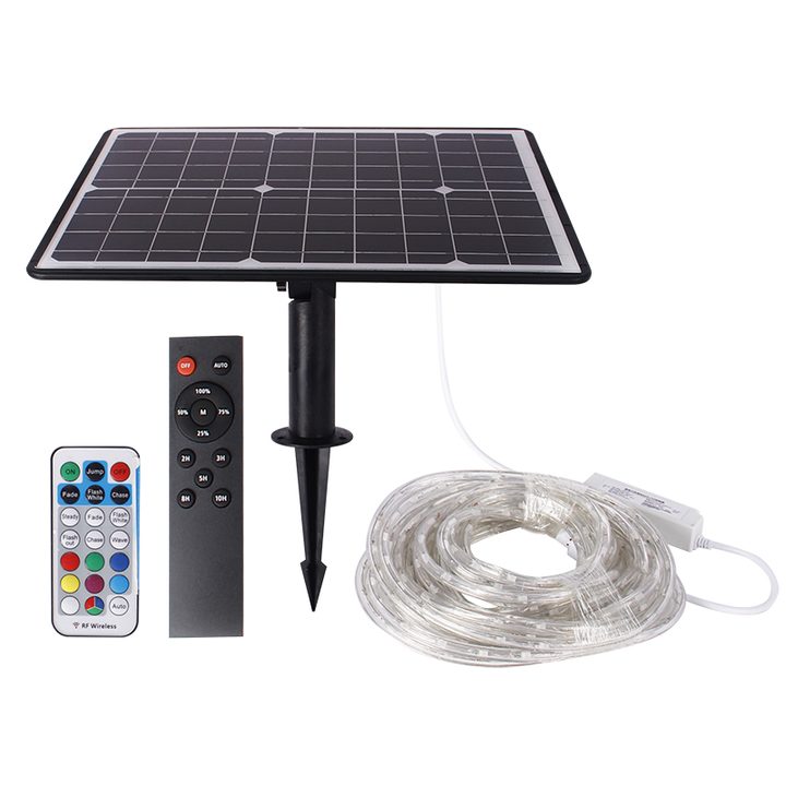 LS2-30M solar strip-light kit with panel, remotes and LED strip