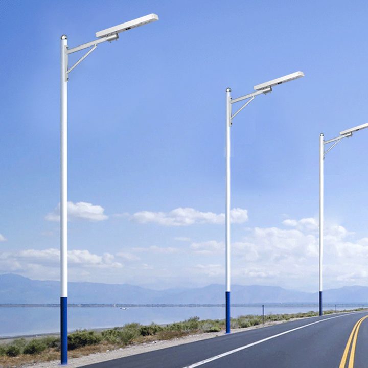 LYA30 solar street lights installed beside a road