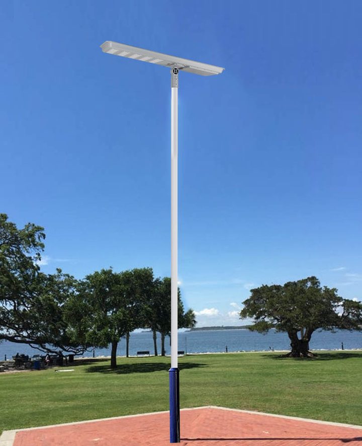 TL solar street light installed beside a path, factory-supplied photo